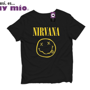 Playera Nirvana Muy mío negra hombre rock