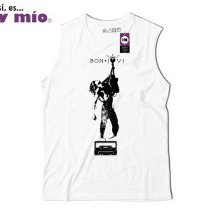 Playera Bon Jovi Muy mío Sin mangas Blanca