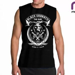 Playera Muy mío Black Sabbath Negra sin mangas Hombre